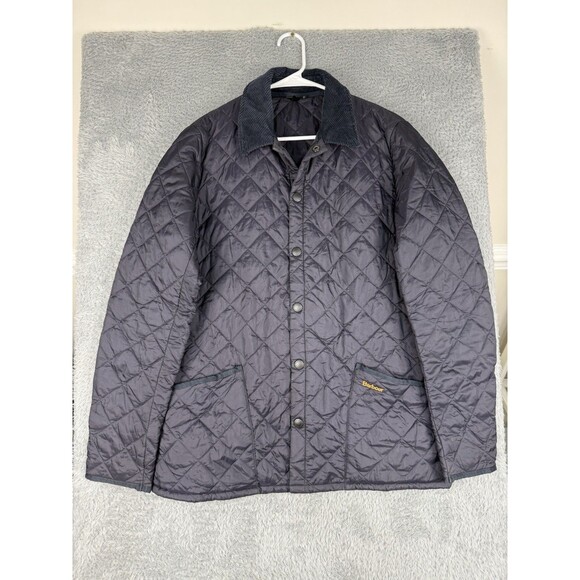 Barbour Mens Heritage Liddesdale Quilted Jacket Navy England Size L , MQU0240 - Picture 2 of 9